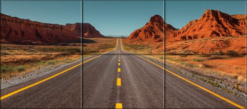 Route 66 stretching through red canyons – kitchen tile 